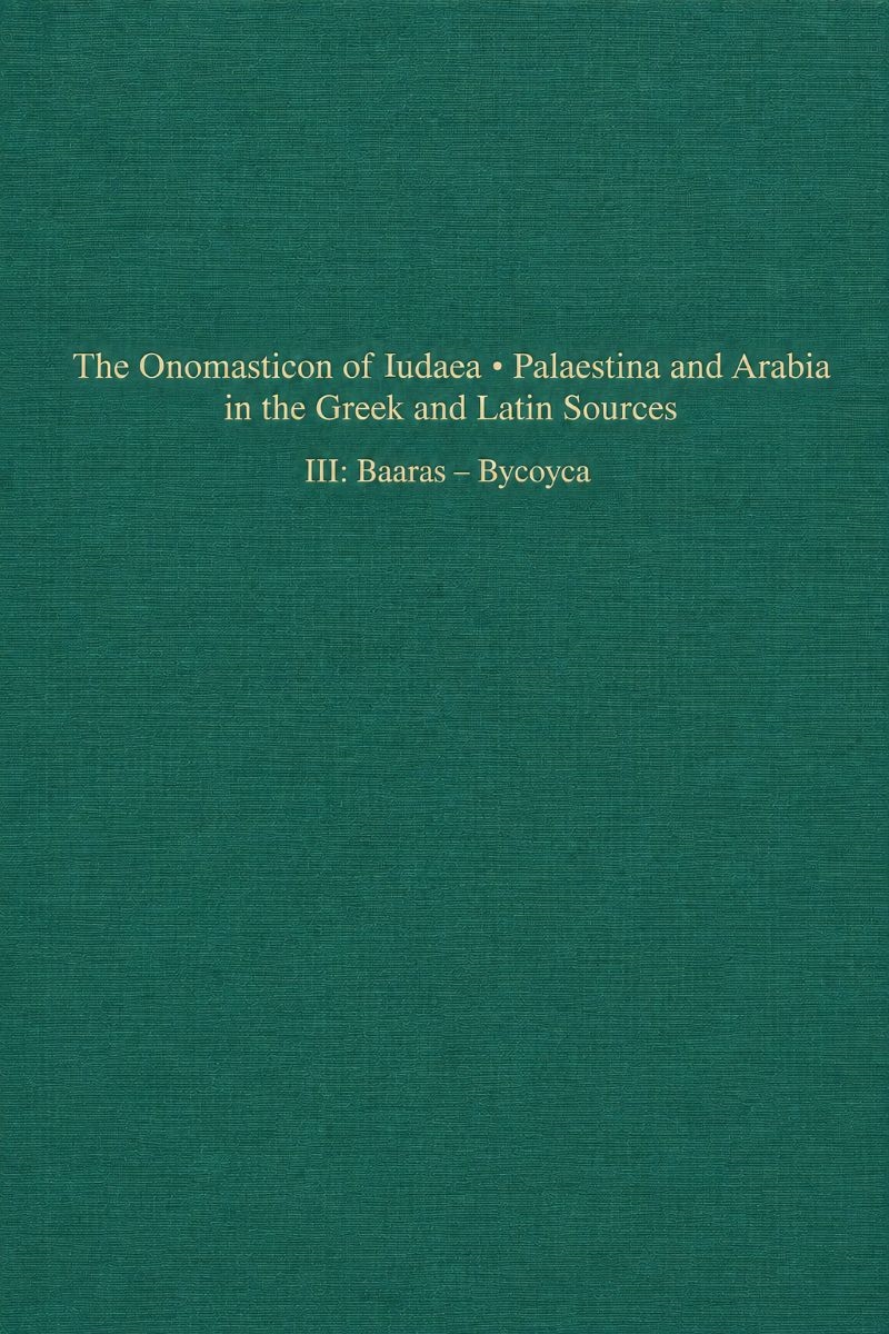 Cover: Onomasticon of Iudaea–Palaestina and Arabia – Volume III