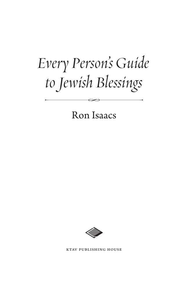 Title page: Every Person’s Guide to Jewish Blessings