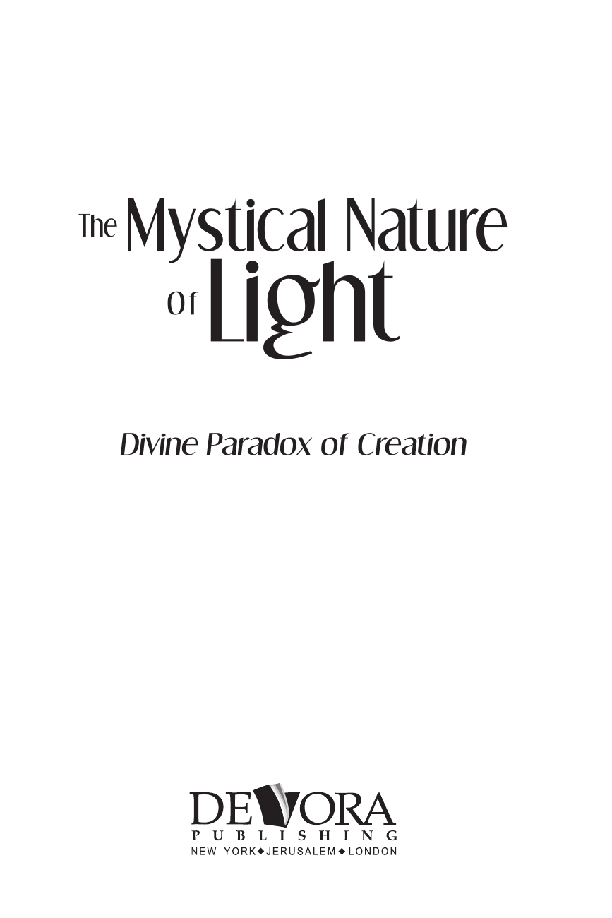 Title page: The Mystical Nature of Light: Divine Paradox of Creation